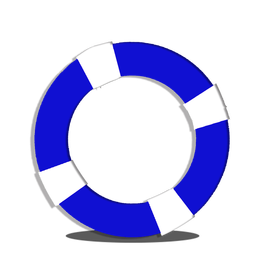 Blue cartoon lifeguard raft