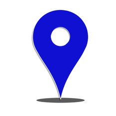 Blue cartoon map marker